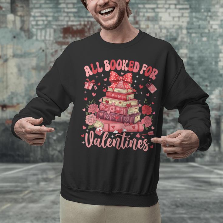Valentine All Booked For Valentines Book Lovers Teacher Kid Unisex Sweatshirt