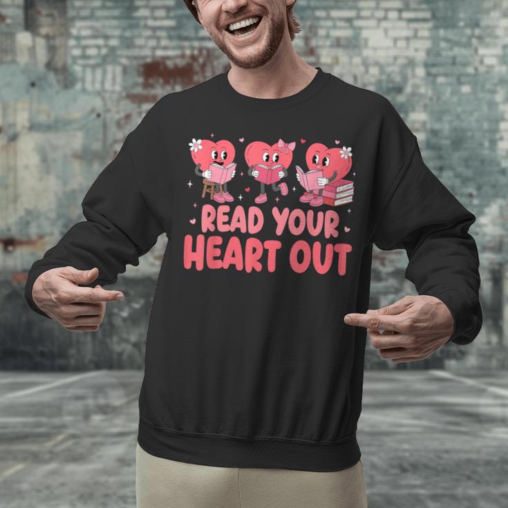 Valentine Day Book Read Your Heart Out Lovers Teacher Kids Unisex Sweatshirt Valentine Day Book Read Your Heart Out Lovers Teacher Kids Unisex Sweatshirt