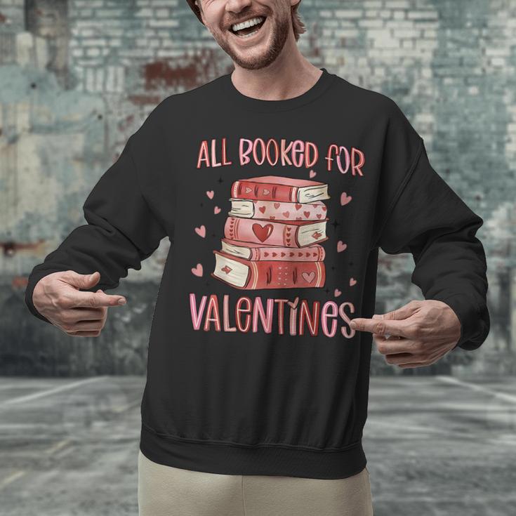 Valentines All Booked For Valentines Book Lovers Teacher Kid Unisex Sweatshirt