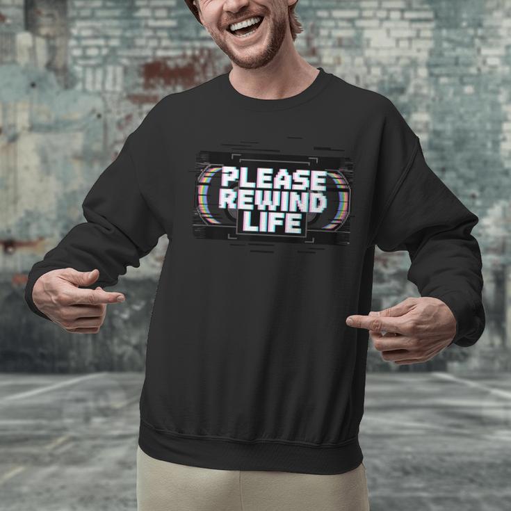 VHS Tape Rewind Glitch 90s Retro Nostalgia Please Rewind Unisex Sweatshirt VHS Tape Rewind Glitch 90s Retro Nostalgia Please Rewind Unisex Sweatshirt