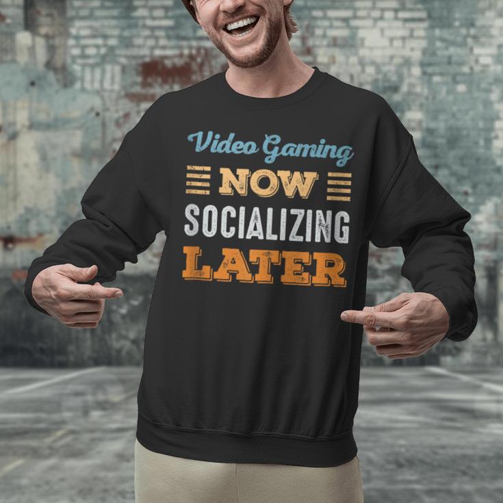 Video Gaming Now Minimal Socializing Introvert Vintage Unisex Sweatshirt Video Gaming Now Minimal Socializing Introvert Vintage Unisex Sweatshirt