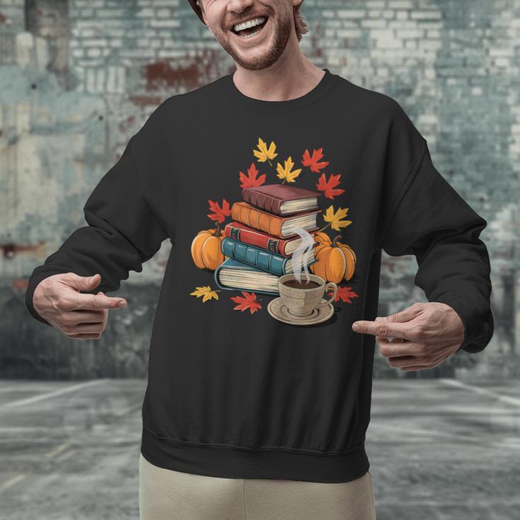Vintage Books Tea Lovers Fall Autumn Leaves And Pumpkins Unisex Sweatshirt Vintage Books Tea Lovers Fall Autumn Leaves And Pumpkins Unisex Sweatshirt