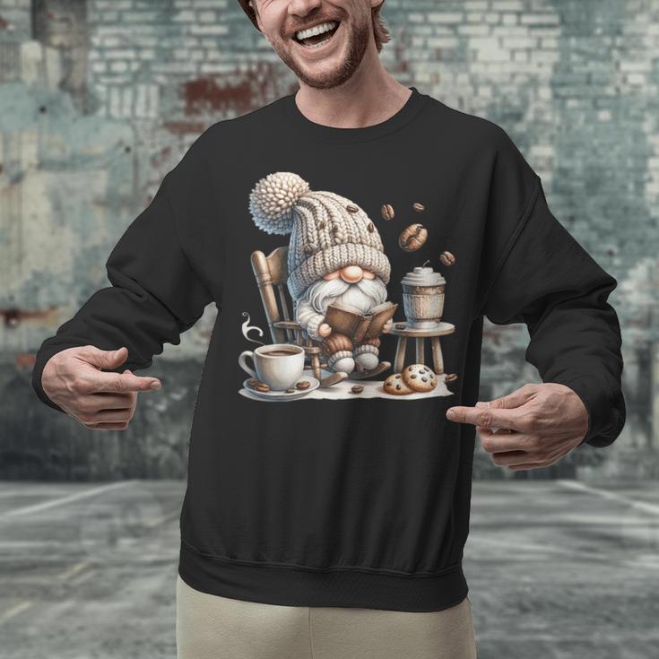 Vintage Cute Gnome Reading Book Coffee Cute Gnome Graphic Unisex Sweatshirt Vintage Cute Gnome Reading Book Coffee Cute Gnome Graphic Unisex Sweatshirt