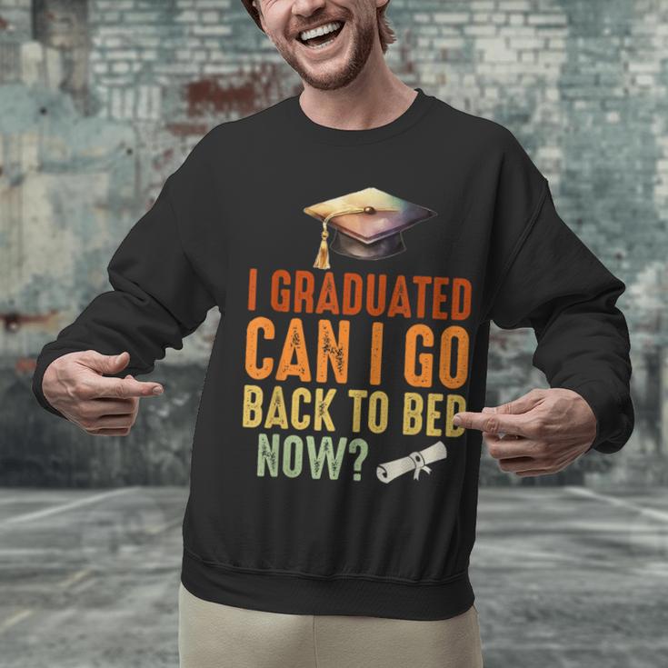 Vintage I Graduated Can I Go Back To Bed Now Graduation Unisex Sweatshirt
