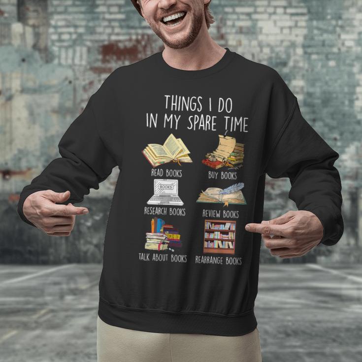 Vintage Retro Things I Do In My Spare Time Books Unisex Sweatshirt
