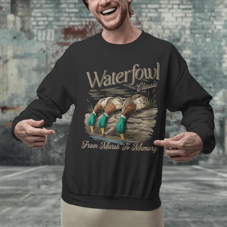 Waterfowl Classic Duck Hunting Marsh To Memory Mallard Unisex Sweatshirt