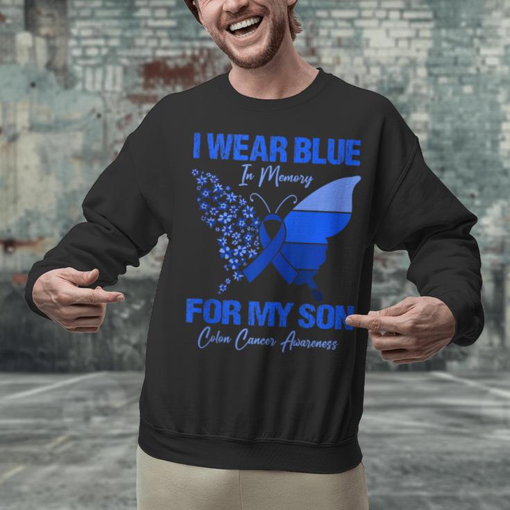 I Wear Blue In Memory For My Son Colon Cancer Awareness Unisex Sweatshirt I Wear Blue In Memory For My Son Colon Cancer Awareness Unisex Sweatshirt