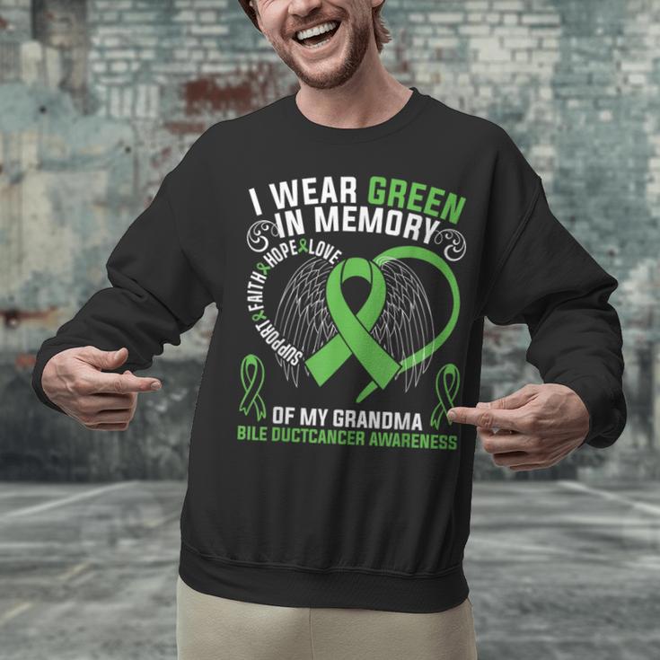 I Wear Green In Memory Of My Grandma Bile Duct Cancer Aware Unisex Sweatshirt I Wear Green In Memory Of My Grandma Bile Duct Cancer Aware Unisex Sweatshirt