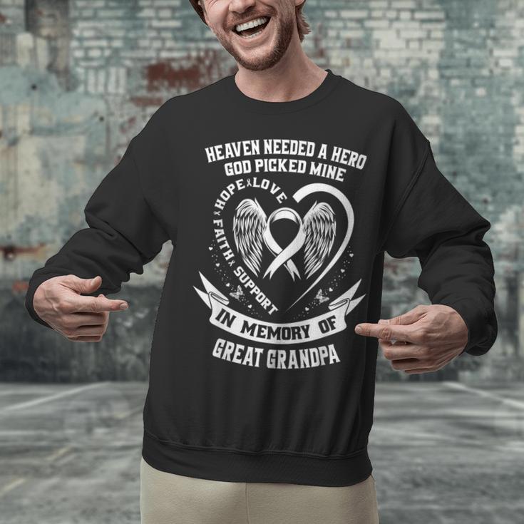 I Wear In Memory Of My Great Grandpa Lung Cancer Unisex Sweatshirt I Wear In Memory Of My Great Grandpa Lung Cancer Unisex Sweatshirt