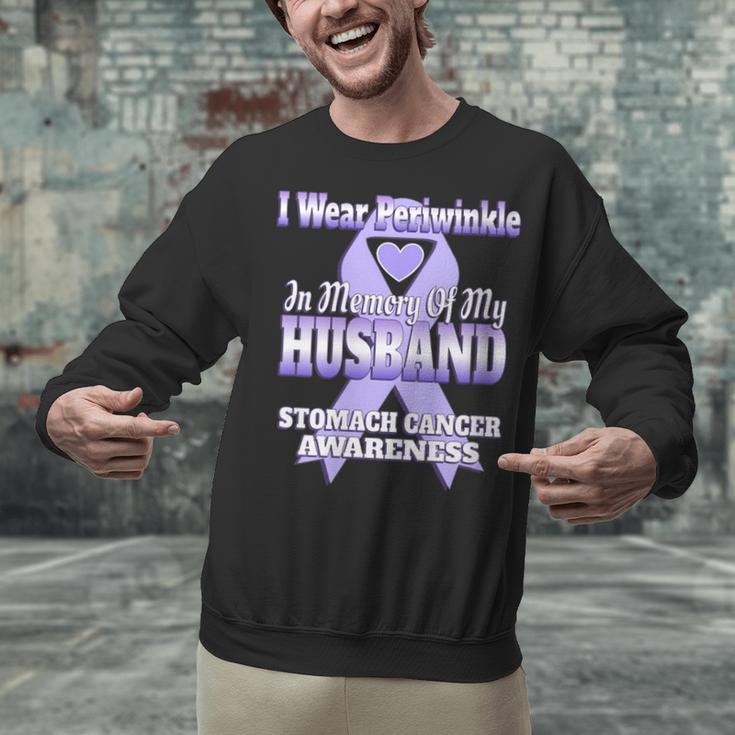 I Wear Periwinkle In Memory Of My Husband Stomach Cancer Unisex Sweatshirt