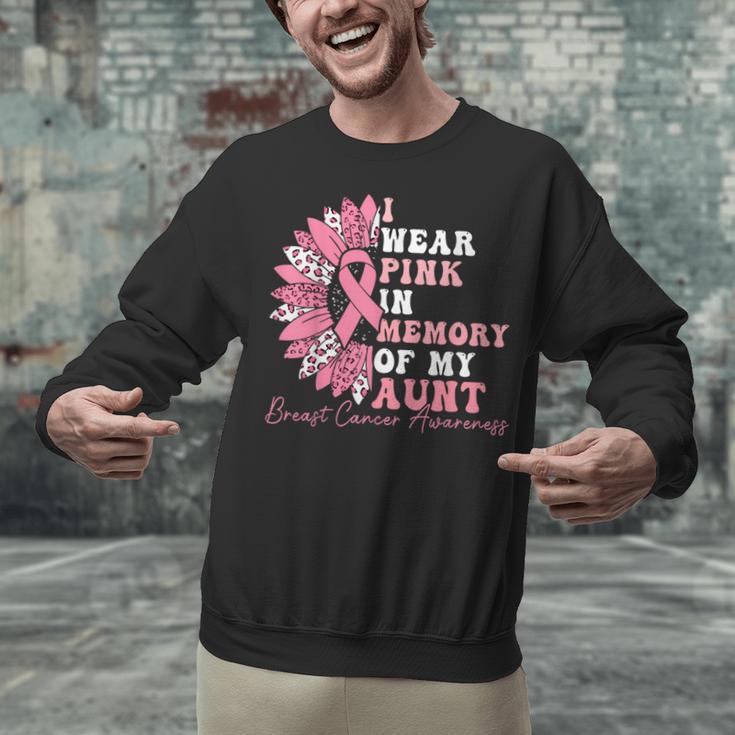 I Wear Pink In Memory Of My Aunt Breast Cancer Pink Ribbon Unisex Sweatshirt