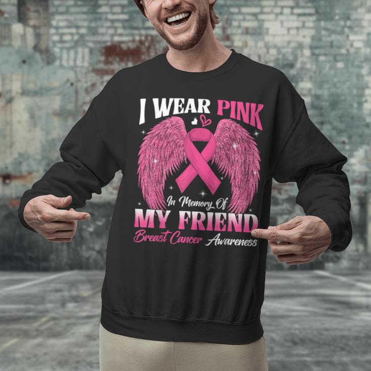 I Wear Pink In Memory Of My Friend Breast Cancer Awareness D Unisex Sweatshirt
