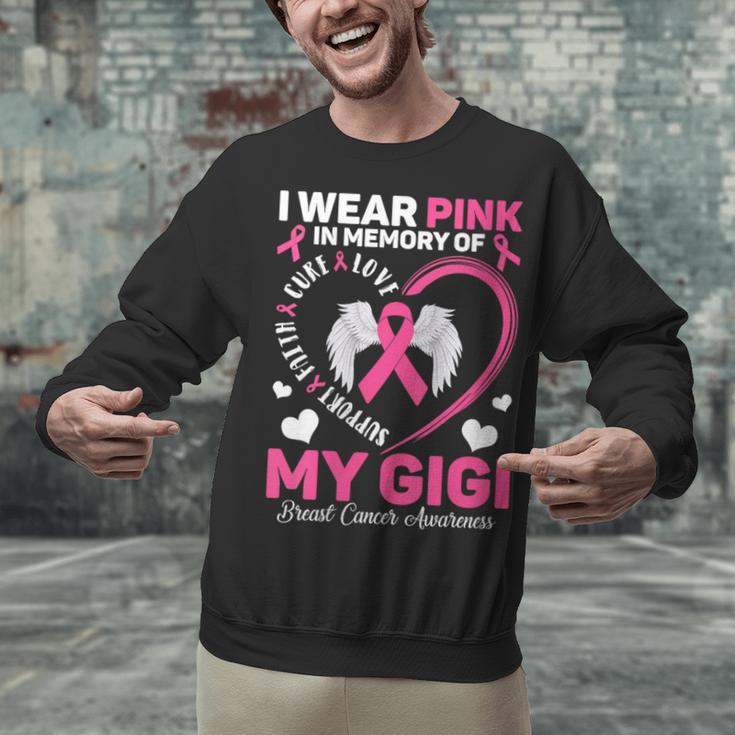 I Wear Pink In Memory Of My Gigi Breast Cancer Awareness Unisex Sweatshirt