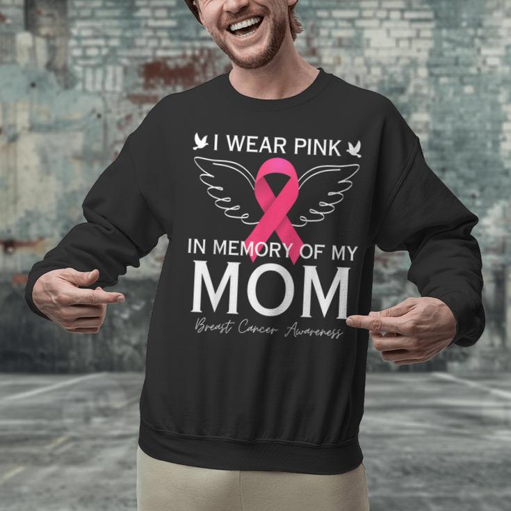 I Wear Pink In Memory Of My Mom Shirt Angel In Heaven Memory Unisex Sweatshirt