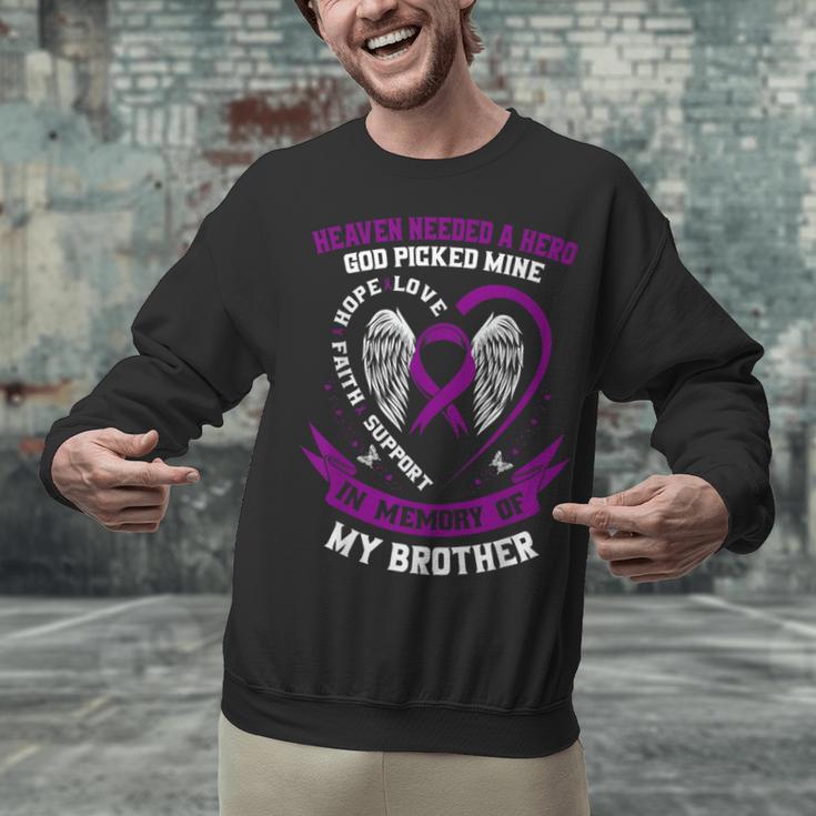 Wear Purple In Memory Of Brother Pancreatic Cancer Awareness Unisex Sweatshirt