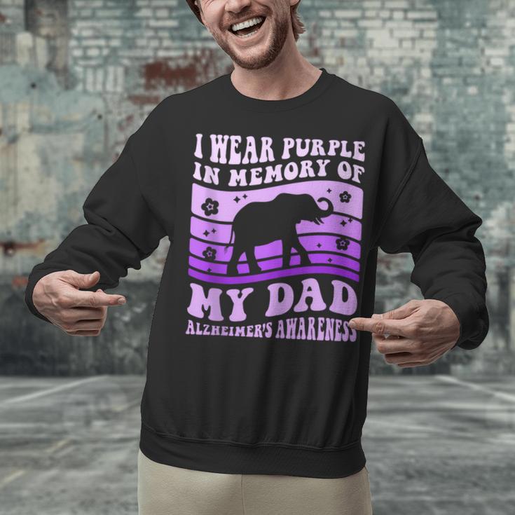 I Wear Purple In Memory Of My Dad Alzheimer's Awareness Day Unisex Sweatshirt