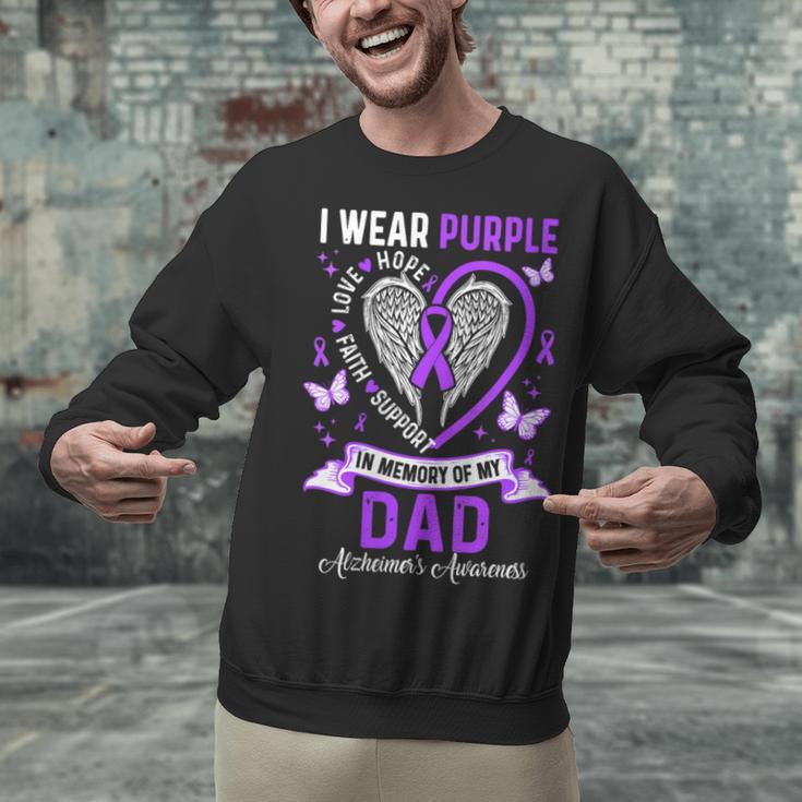 I Wear Purple In Memory Of My Dad Alzheimer's Awareness Unisex Sweatshirt I Wear Purple In Memory Of My Dad Alzheimer's Awareness Unisex Sweatshirt