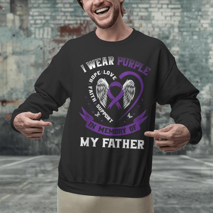 I Wear Purple In Memory Of My Father Alzheimers Awareness Unisex Sweatshirt I Wear Purple In Memory Of My Father Alzheimers Awareness Unisex Sweatshirt