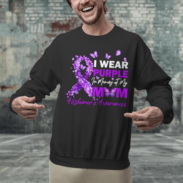 I Wear Purple In Memory Of My Mom Alzheimers Awareness Unisex Sweatshirt