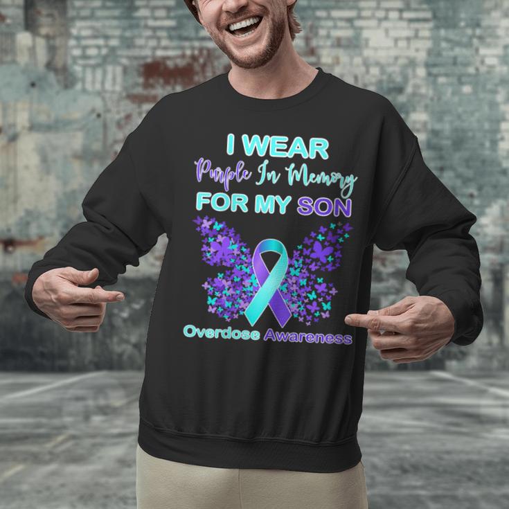I Wear Purple In Memory For My Son Overdose Awareness Unisex Sweatshirt