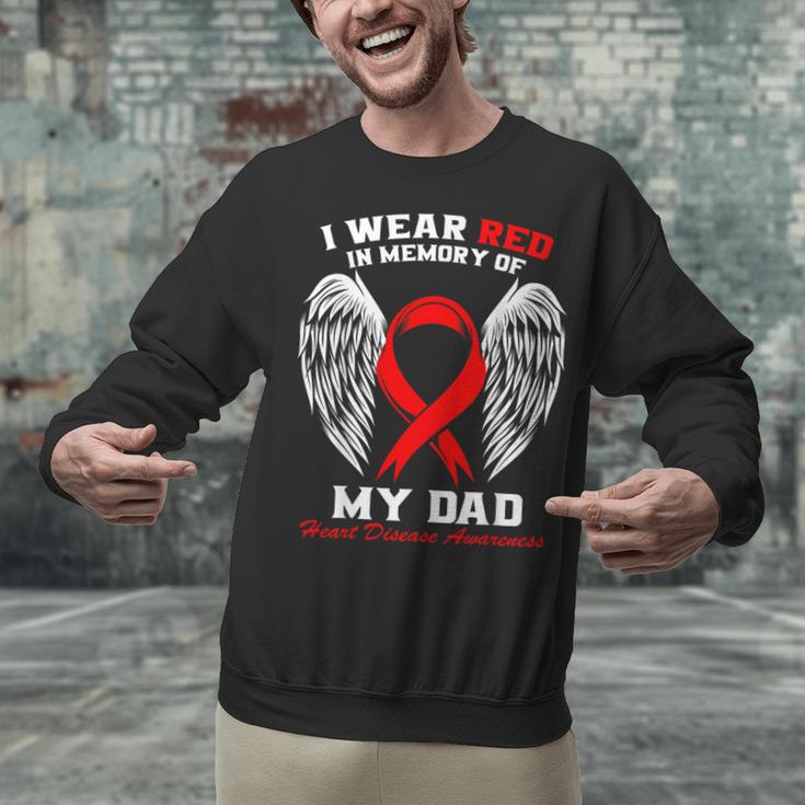 I Wear Red In Memory Of My Dad Heart Disease Awareness Month Unisex Sweatshirt