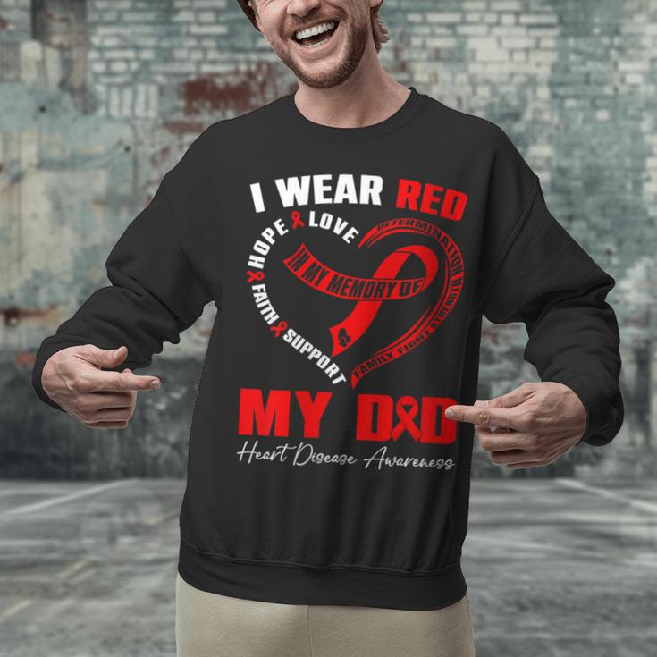 I Wear Red In My Memory Of My Dad Heart Disease Awareness Unisex Sweatshirt I Wear Red In My Memory Of My Dad Heart Disease Awareness Unisex Sweatshirt