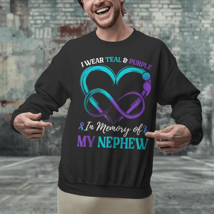 I Wear Teal & Purple In Memory Of My Nephew Unisex Sweatshirt