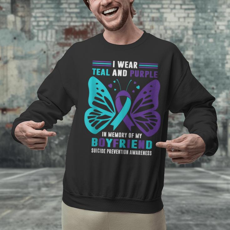 I Wear Teal And Purple In Memory Of My Boyfriend Unisex Sweatshirt I Wear Teal And Purple In Memory Of My Boyfriend Unisex Sweatshirt