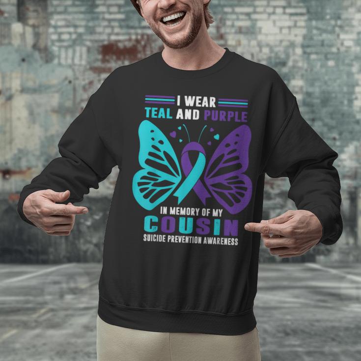 I Wear Teal And Purple In Memory Of My Cousin Unisex Sweatshirt