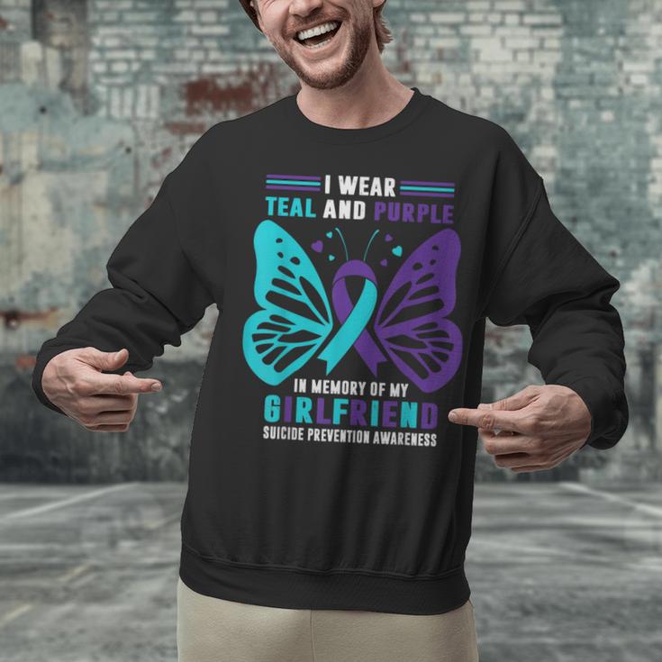 I Wear Teal And Purple In Memory Of My Girlfriend Unisex Sweatshirt I Wear Teal And Purple In Memory Of My Girlfriend Unisex Sweatshirt