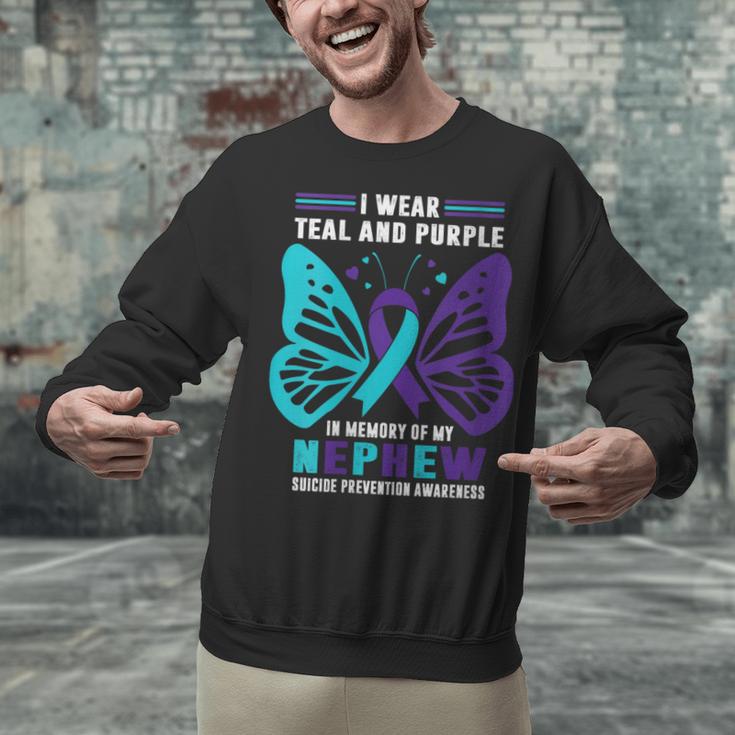 I Wear Teal And Purple In Memory Of My Nephew Unisex Sweatshirt