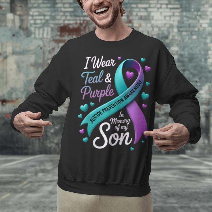 I Wear Teal And Purple In Memory My Son Suicide Prevention Unisex Sweatshirt I Wear Teal And Purple In Memory My Son Suicide Prevention Unisex Sweatshirt