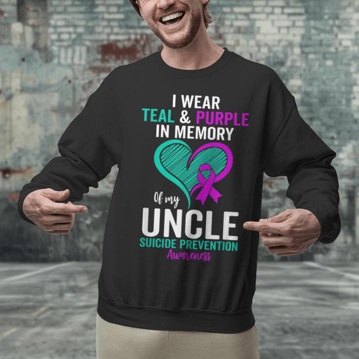 I Wear Teal And Purple In Memory Of My Uncle Mental Health Unisex Sweatshirt I Wear Teal And Purple In Memory Of My Uncle Mental Health Unisex Sweatshirt