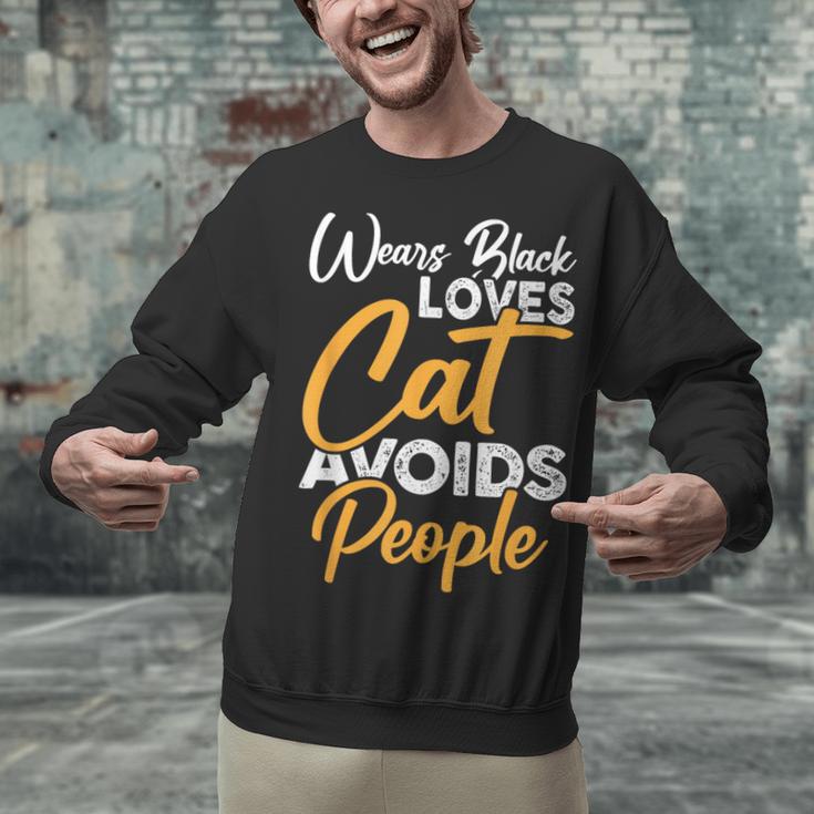 Wears Loves Cats Avoids People I Introvert Unisex Sweatshirt Wears Loves Cats Avoids People I Introvert Unisex Sweatshirt