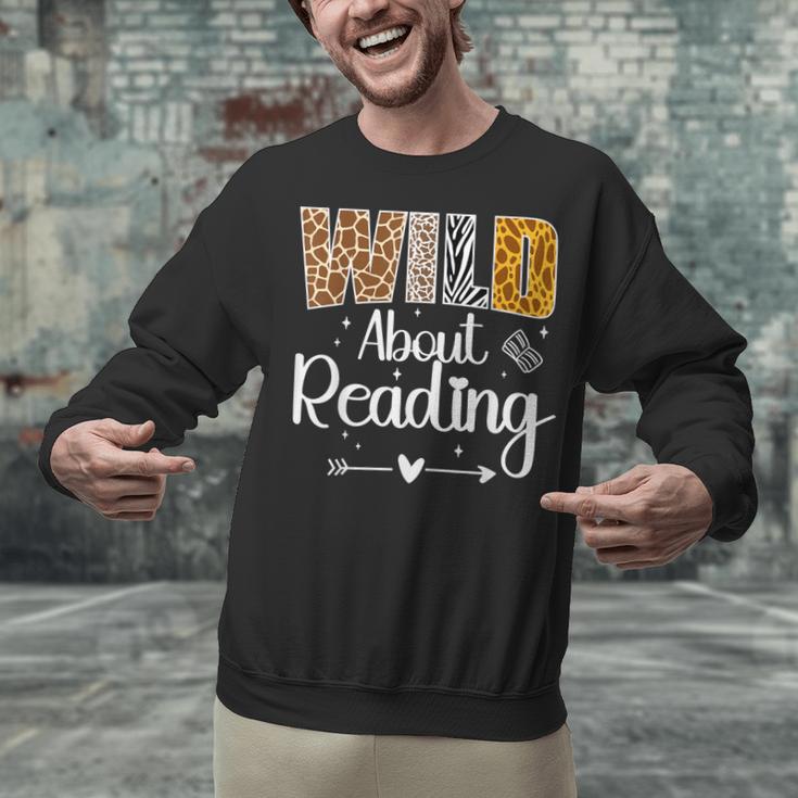 Wild About Reading Book Lover Bookworm Library Day Unisex Sweatshirt