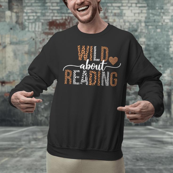 Wild About Reading Books Reader Lover Librarian Bookworm Unisex Sweatshirt