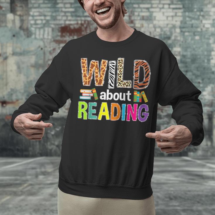 Wild About Reading Library Day Reading Books & Bookworm Unisex Sweatshirt