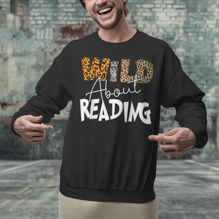 WILD ABOUT READING Reading Books Bookworm Library Day Unisex Sweatshirt