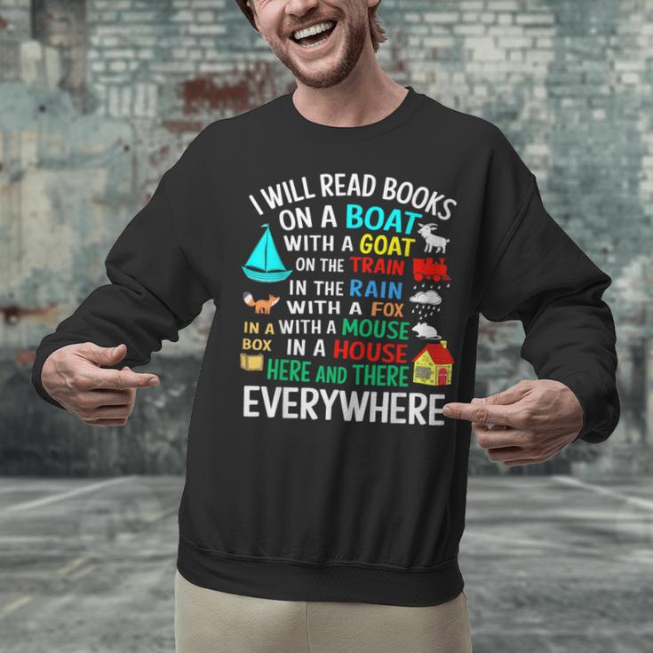 I Will Read Books On A Boat & Everywhere Unisex Sweatshirt I Will Read Books On A Boat & Everywhere Unisex Sweatshirt