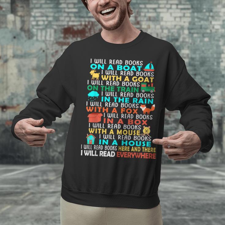 I Will Read Books On A Boat Kids Reading Read Books Unisex Sweatshirt