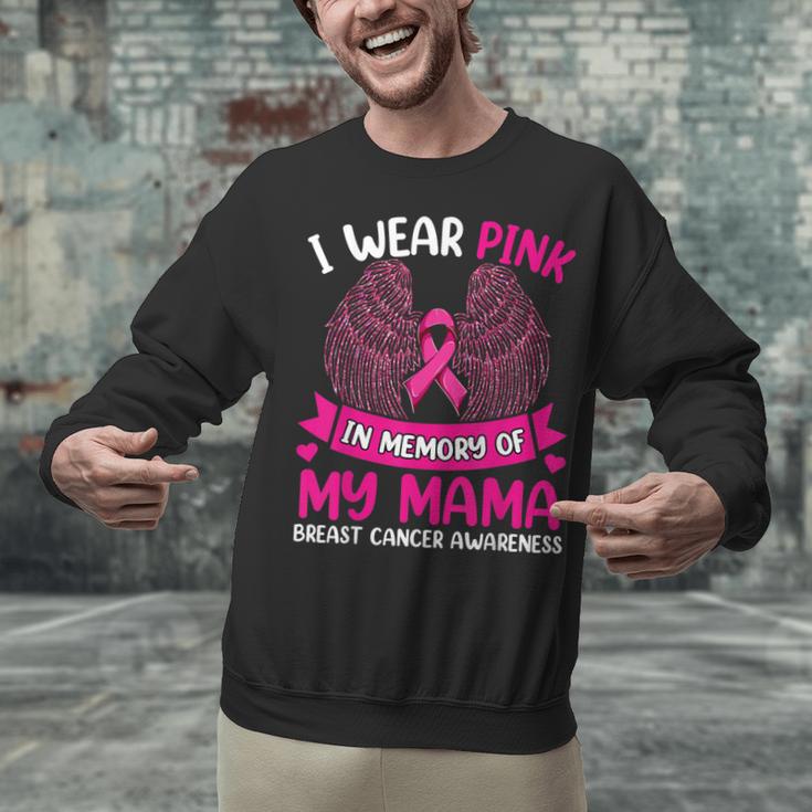 Wings Breast Cancer Shirt I Wear Pink In Memory Of My Mama Unisex Sweatshirt