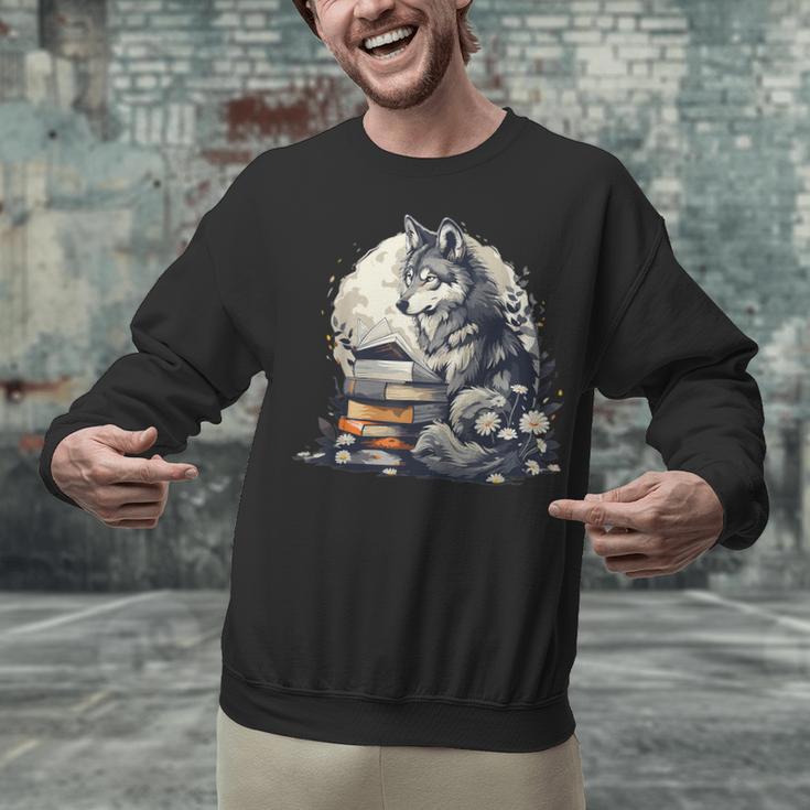 Wolf Reading Book Librarian Library Wolves Unisex Sweatshirt Wolf Reading Book Librarian Library Wolves Unisex Sweatshirt
