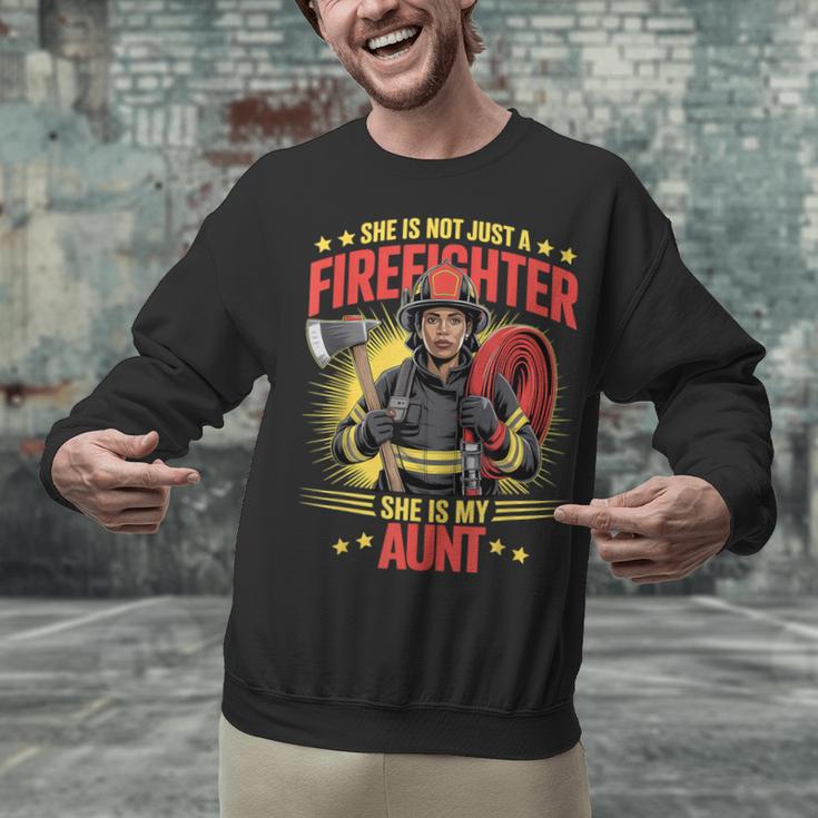 Woman Firefighter Aunt TiTi Auntie Black Graduation Unisex Sweatshirt
