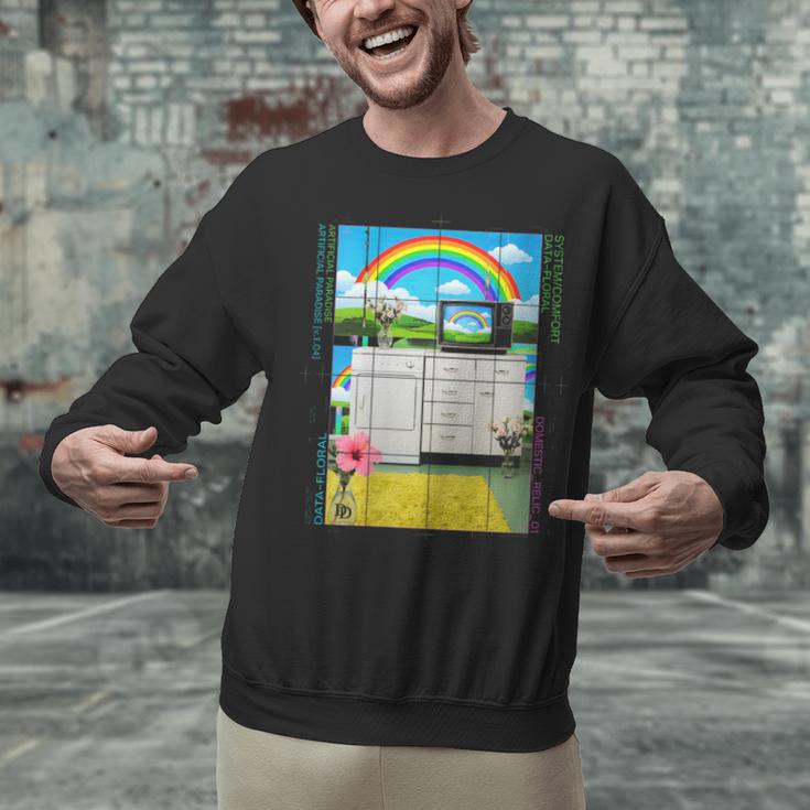 Women's Frutiger Aero Aesthetic Rainbow Glitch Art Unisex Sweatshirt