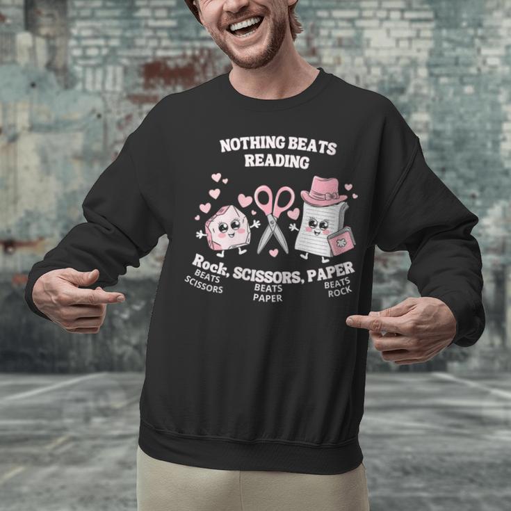 Women's Nothing Beats Reading Book Lover Statement Unisex Sweatshirt Women's Nothing Beats Reading Book Lover Statement Unisex Sweatshirt