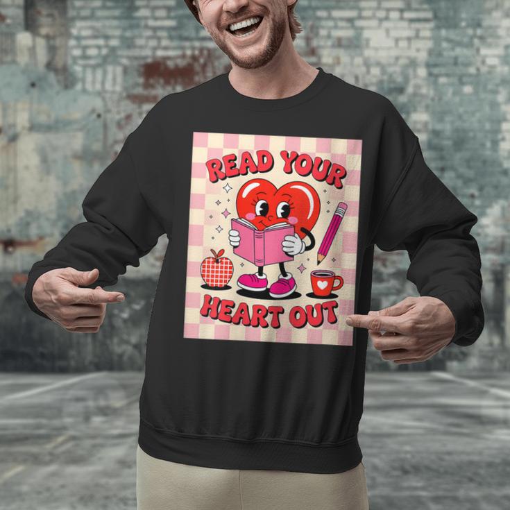 Women's Read Your Heart Out Groovy Bookish Valentine Day Women Girls Unisex Sweatshirt Women's Read Your Heart Out Groovy Bookish Valentine Day Women Girls Unisex Sweatshirt