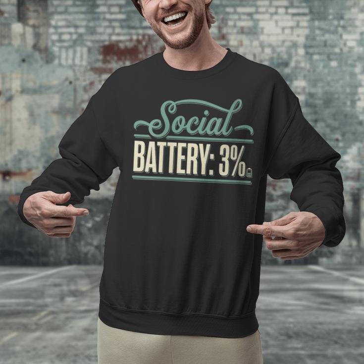 Women's Social Battery 3 Introvert Sarcasm Unisex Sweatshirt