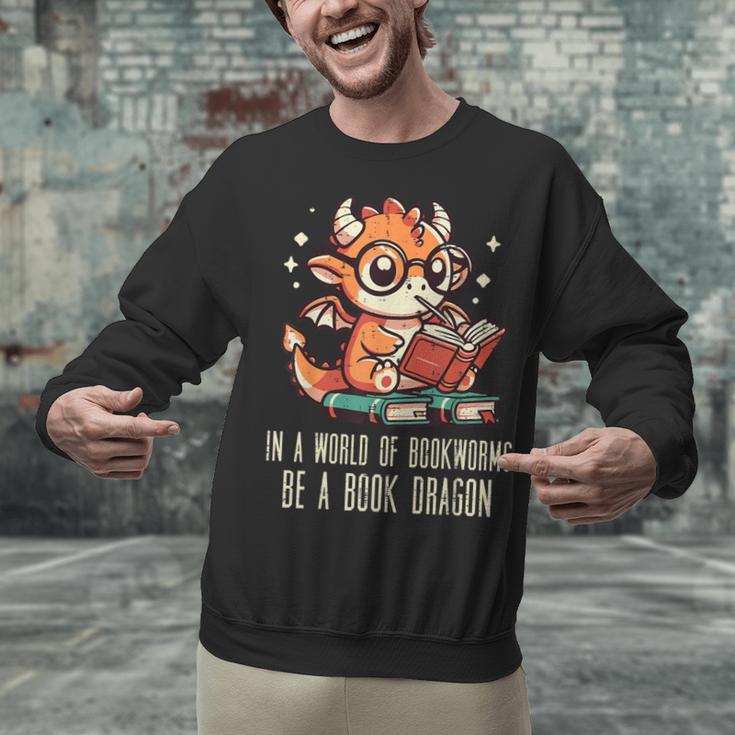 In World Of Bookworms Be Book Dragon Cute Women Kids Men Unisex Sweatshirt In World Of Bookworms Be Book Dragon Cute Women Kids Men Unisex Sweatshirt