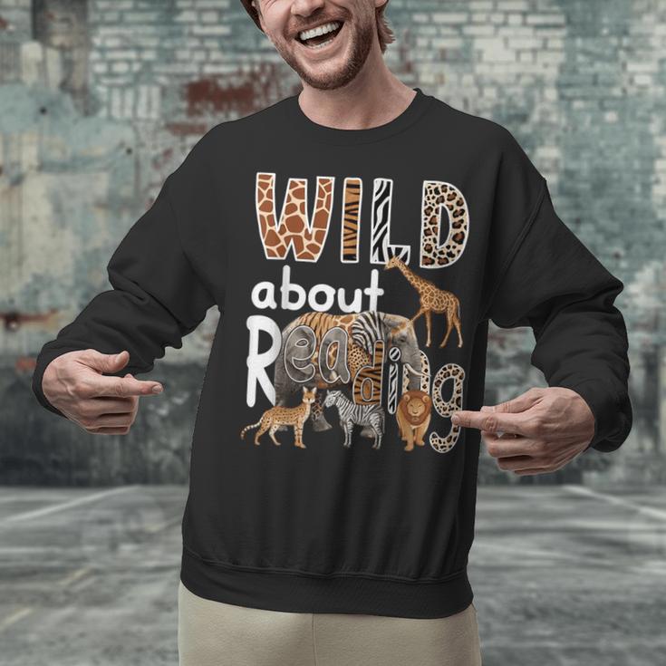Zoo Animals Wild About Reading Books Reader Lover Librarian Unisex Sweatshirt Zoo Animals Wild About Reading Books Reader Lover Librarian Unisex Sweatshirt