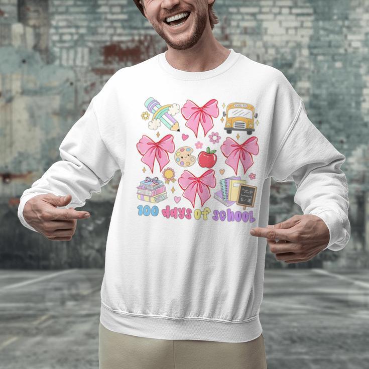 100 Days Of School Coquette Bow School Bus Pencil Books Unisex Sweatshirt 100 Days Of School Coquette Bow School Bus Pencil Books Unisex Sweatshirt